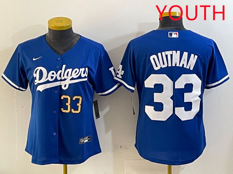 Youth Los Angeles Dodgers 33 Outman Blue Game 2025 Nike MLB Jersey style 9